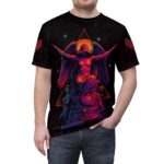 Hemerah Turn Pressure Into Power Angel Statue Neon Vibrant Gothic T-Shirt - Image 5