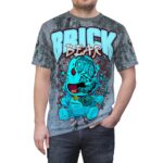 Hemerah Brick Bear Always Keep It Solid Blue Robotic Teddy T-Shirt - Image 5