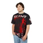 Hemerah Always Be Silent Red Skull Gothic Horror Graphic T-Shirt - Image 3