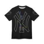 Hemerah Neon Outline NY Liberty Retro Glitch Streetwear T‑Shirt