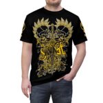 Hemerah Savage Is Greatness Skull Gothic Black & Gold T-Shirt - Image 5