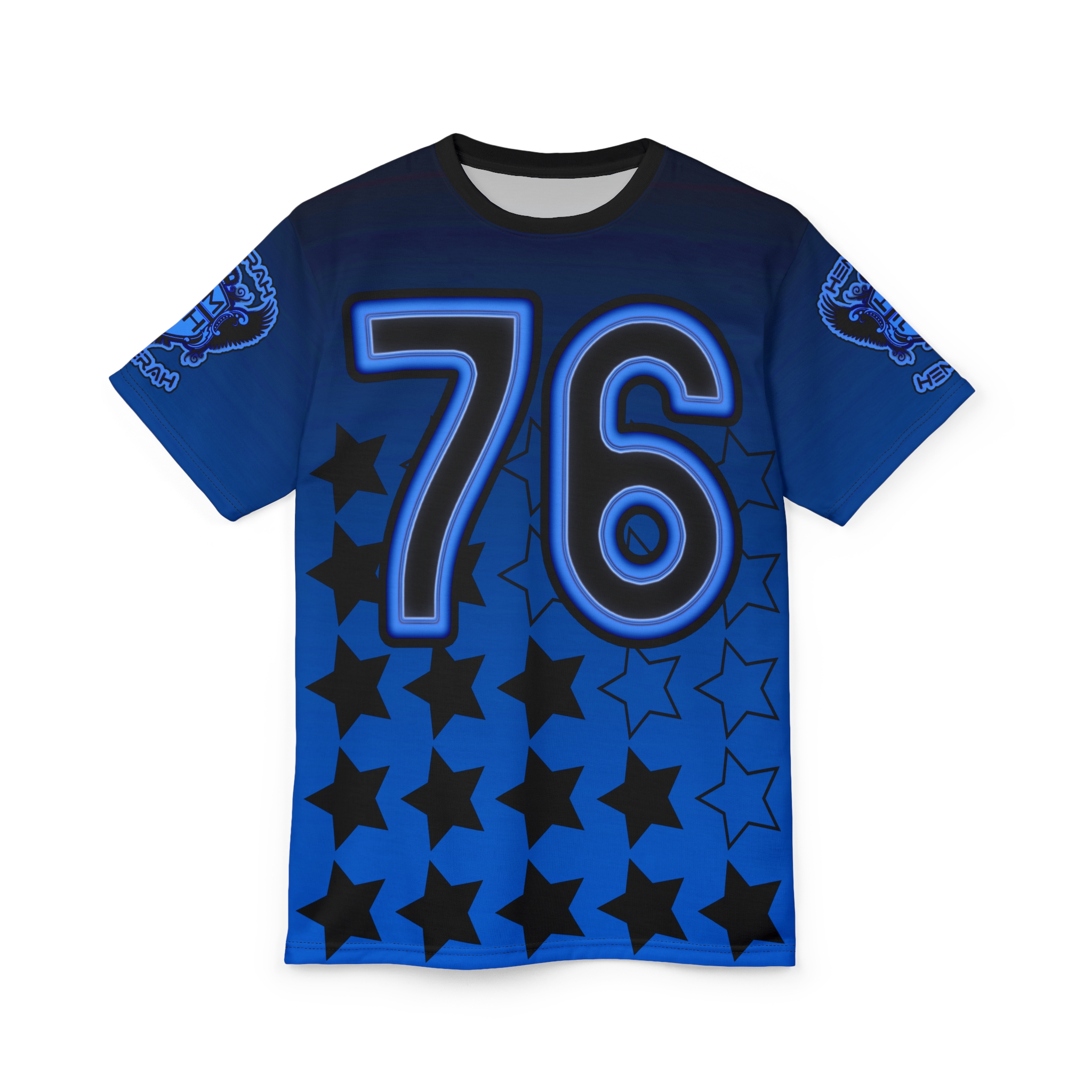 4438698438066144275_2048.jpeg Hemerah Greatness Blue Stars 76 T-Shirt - Image 1