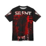 Hemerah Always Be Silent Red Skull Gothic Horror Graphic T-Shirt