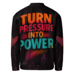 Hemerah Turn Pressure Into Power Angel Statue Neon Vibrant Gothic Bomber Jacket - Image 2