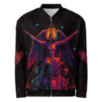 Hemerah Turn Pressure Into Power Angel Statue Neon Vibrant Gothic Bomber Jacket