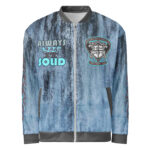 Hemerah Brick Bear Always Keep It Solid Blue Robotic Teddy Bomber Jacket
