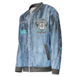 Hemerah Brick Bear Always Keep It Solid Blue Robotic Teddy Bomber Jacket - Image 3