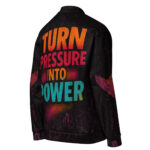 Hemerah Turn Pressure Into Power Angel Statue Neon Vibrant Gothic Bomber Jacket - Image 4