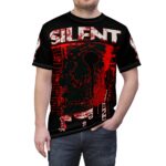 Hemerah Always Be Silent Red Skull Gothic Horror T-Shirt - Image 5