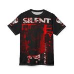 Hemerah Always Be Silent Red Skull Gothic Horror T-Shirt