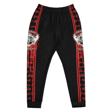 Hemerah Always Be Silent Red Skull Gothic Horror Men’s Joggers