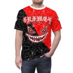 Hemerah 'Grimey' Red & Black Scary Face Graphic Tee - Image 5