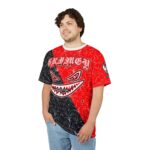 Hemerah 'Grimey' Red & Black Scary Face Graphic Tee - Image 3